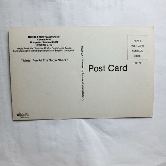 Morse Farm Sugar Shack Montpelier Vermont Postcard - Picture 2 of 2